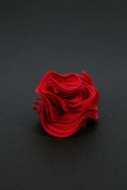 Slinky Jersey Floral Corsage in Scarlet Red