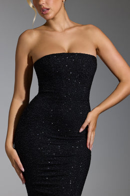 Embellished Corset Gown in Black