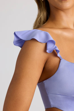 Cut Out Satin Mini Dress in Blue Lavender
