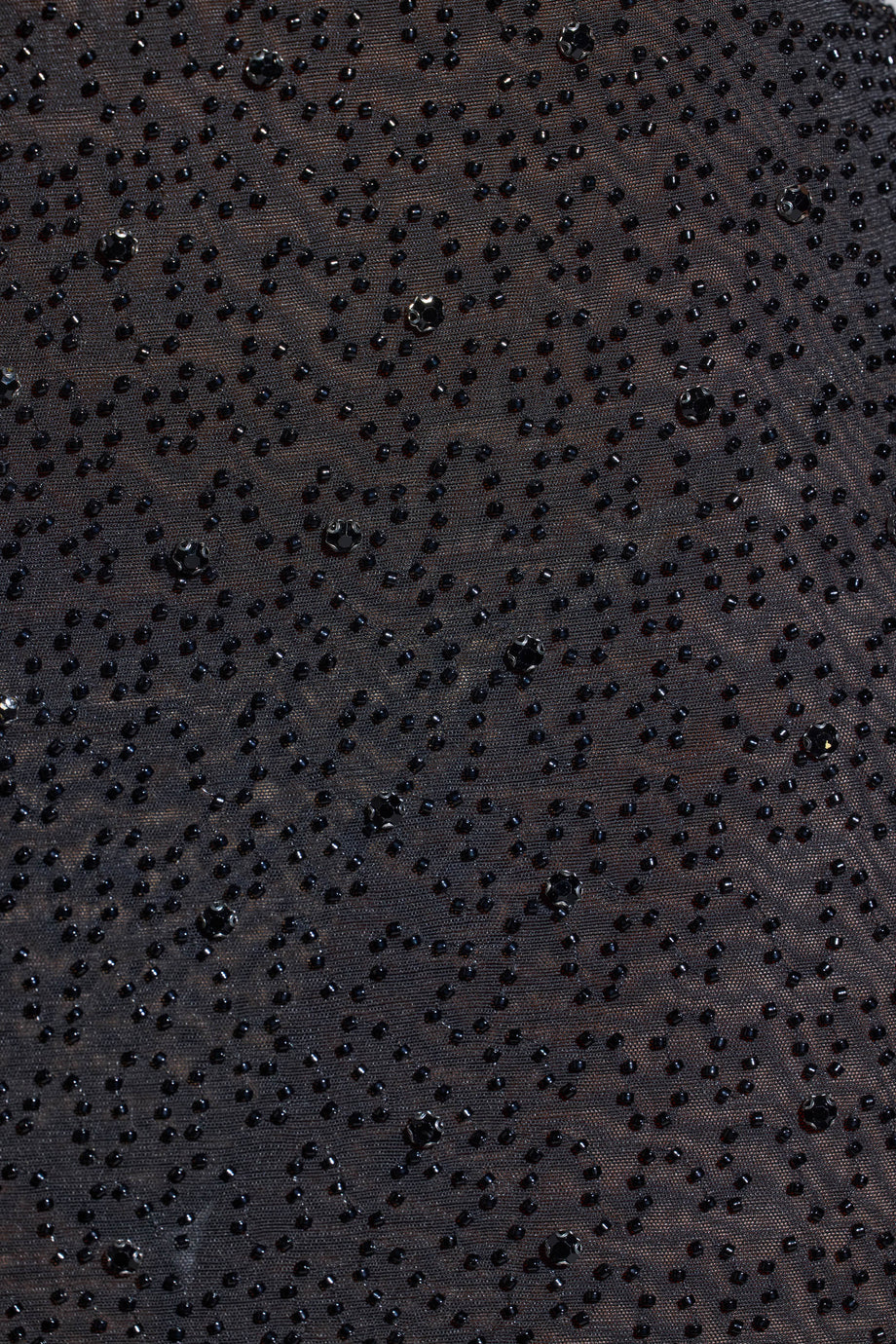 Embellished Plunge Neck Evening Gown in Black