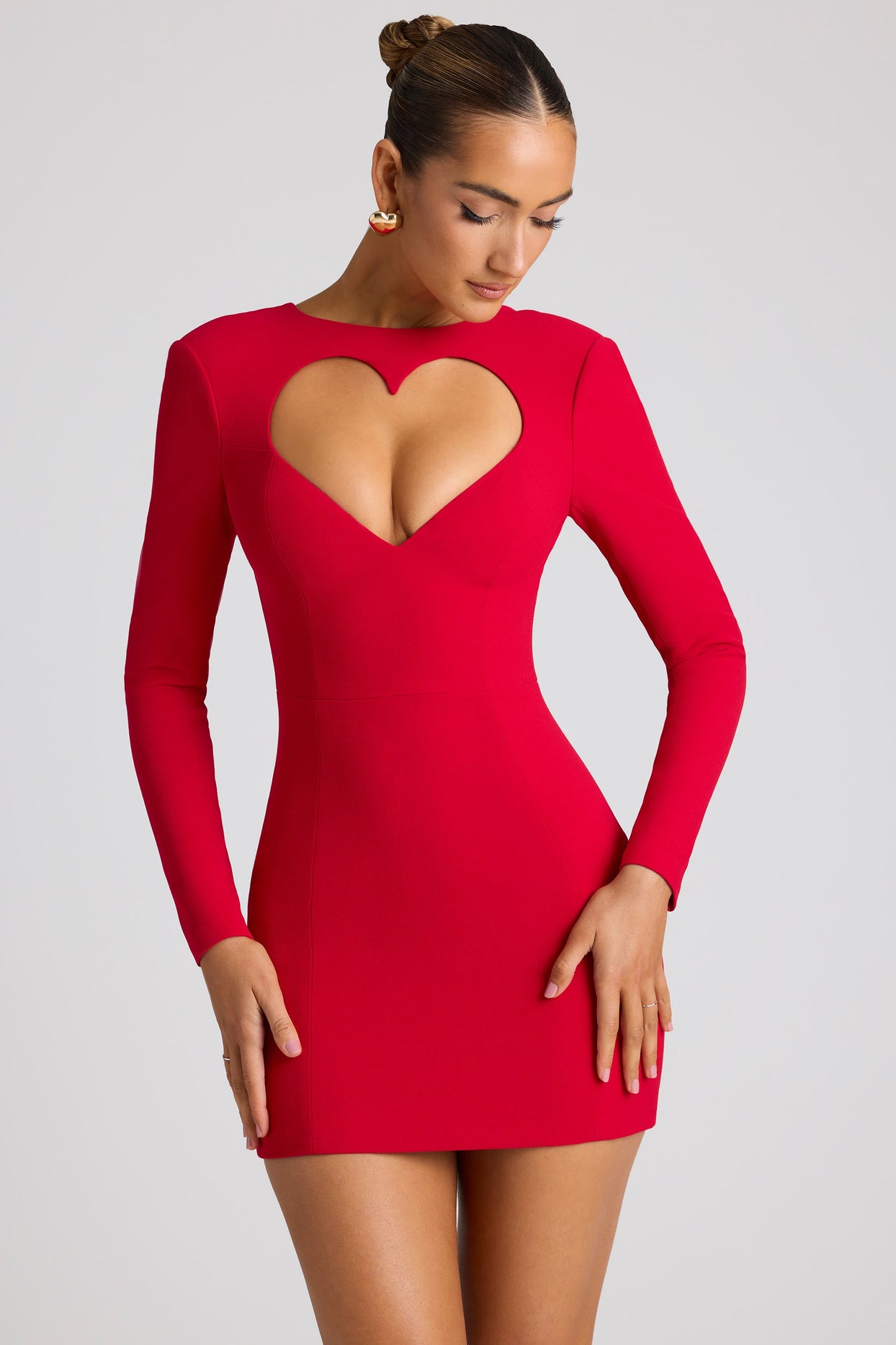 heart cut out red dress Lots Of Love Heart Cut Out Maxi Dress