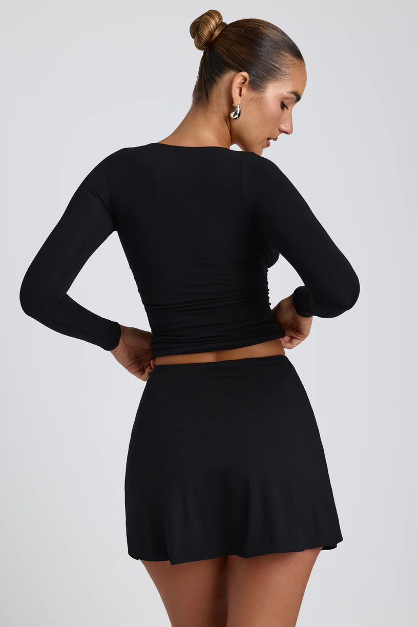 Modal A-Line Mini Skort in Black - 2
