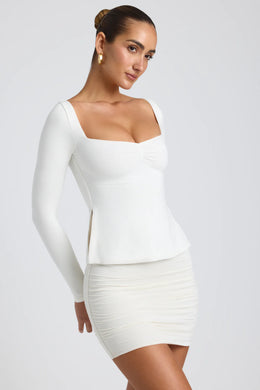 Modal Sweetheart-Neck Top in White