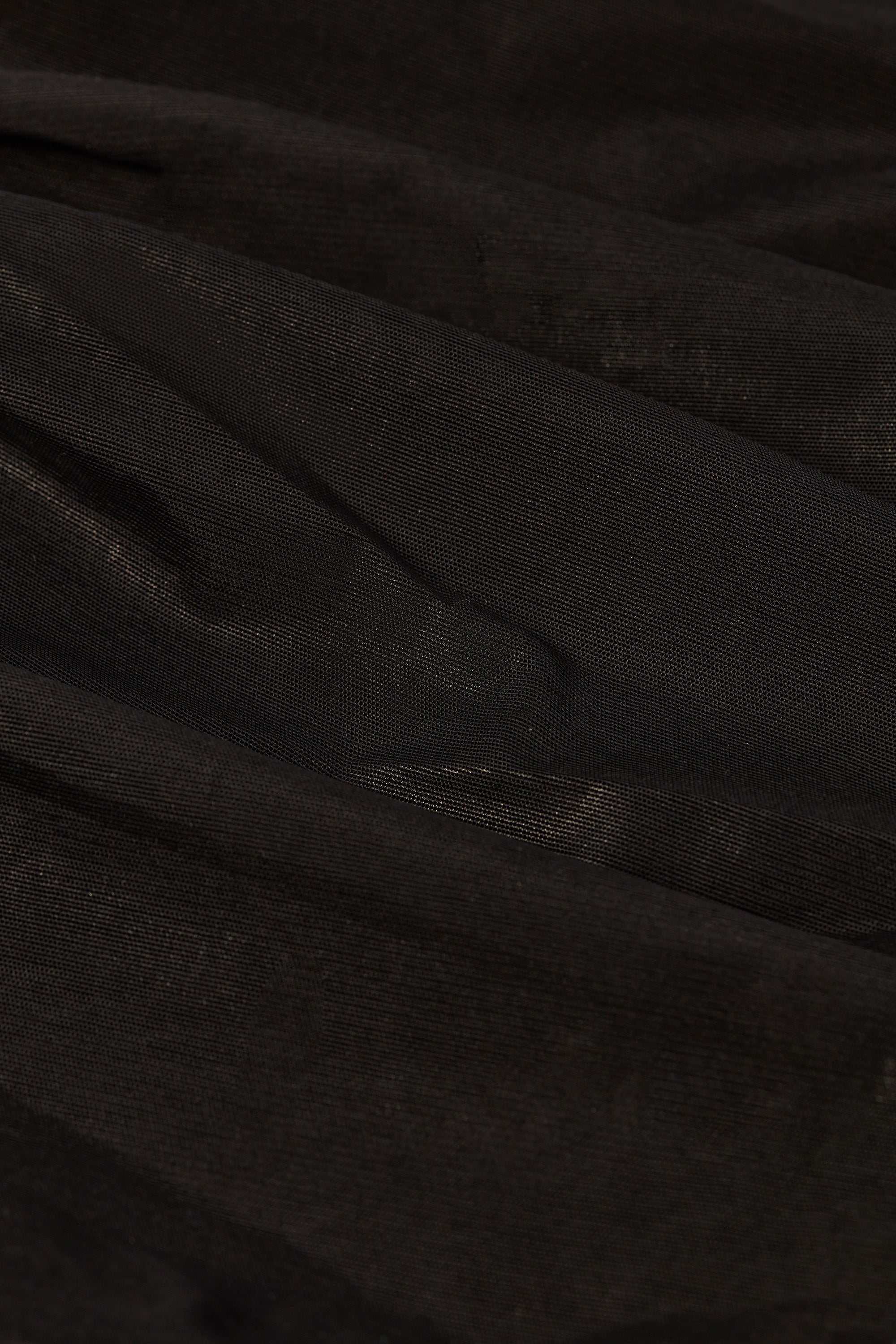 Metallic Ruched Cut-Out Flared Jumpsuit in Black