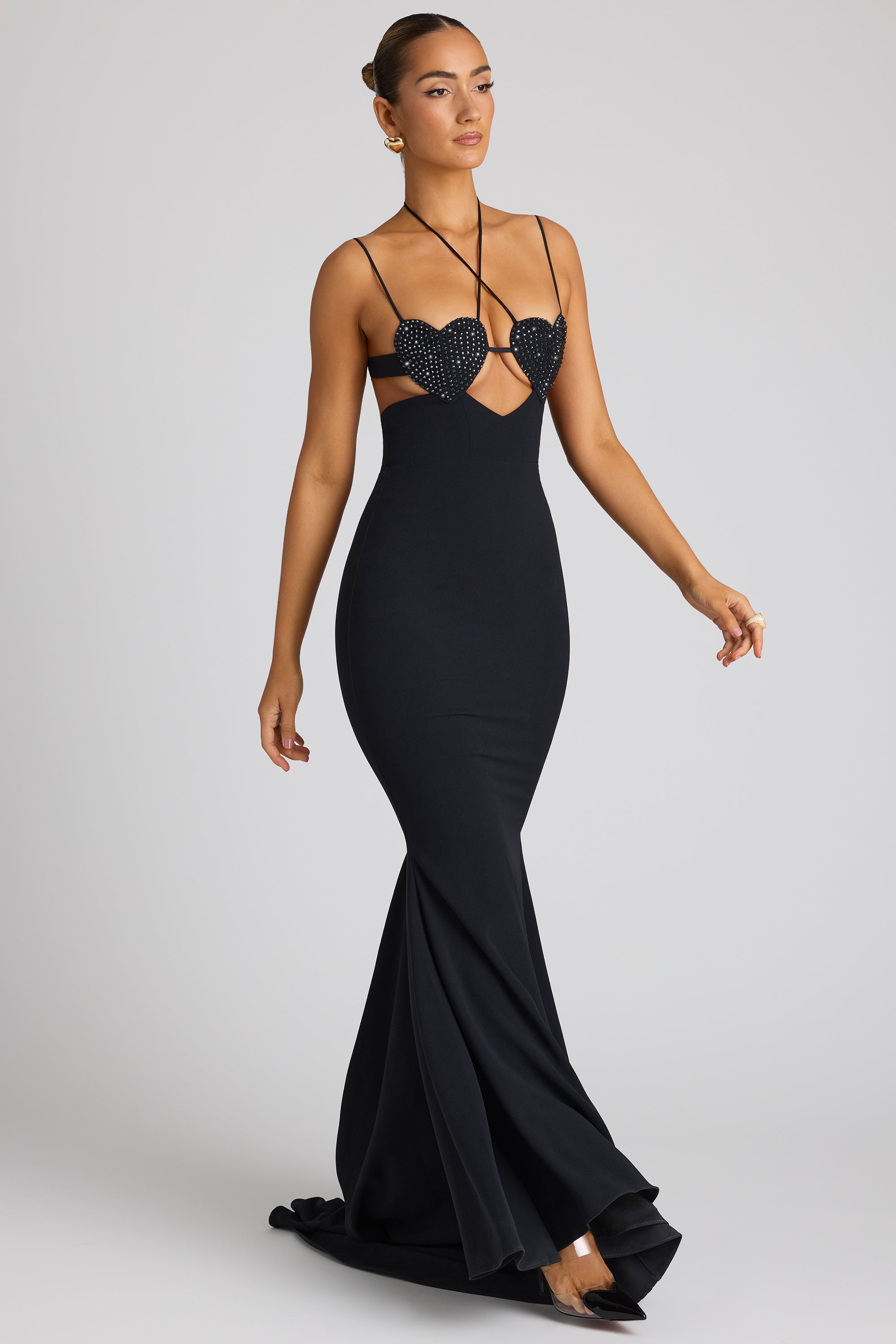 Black backless clearance ball gown