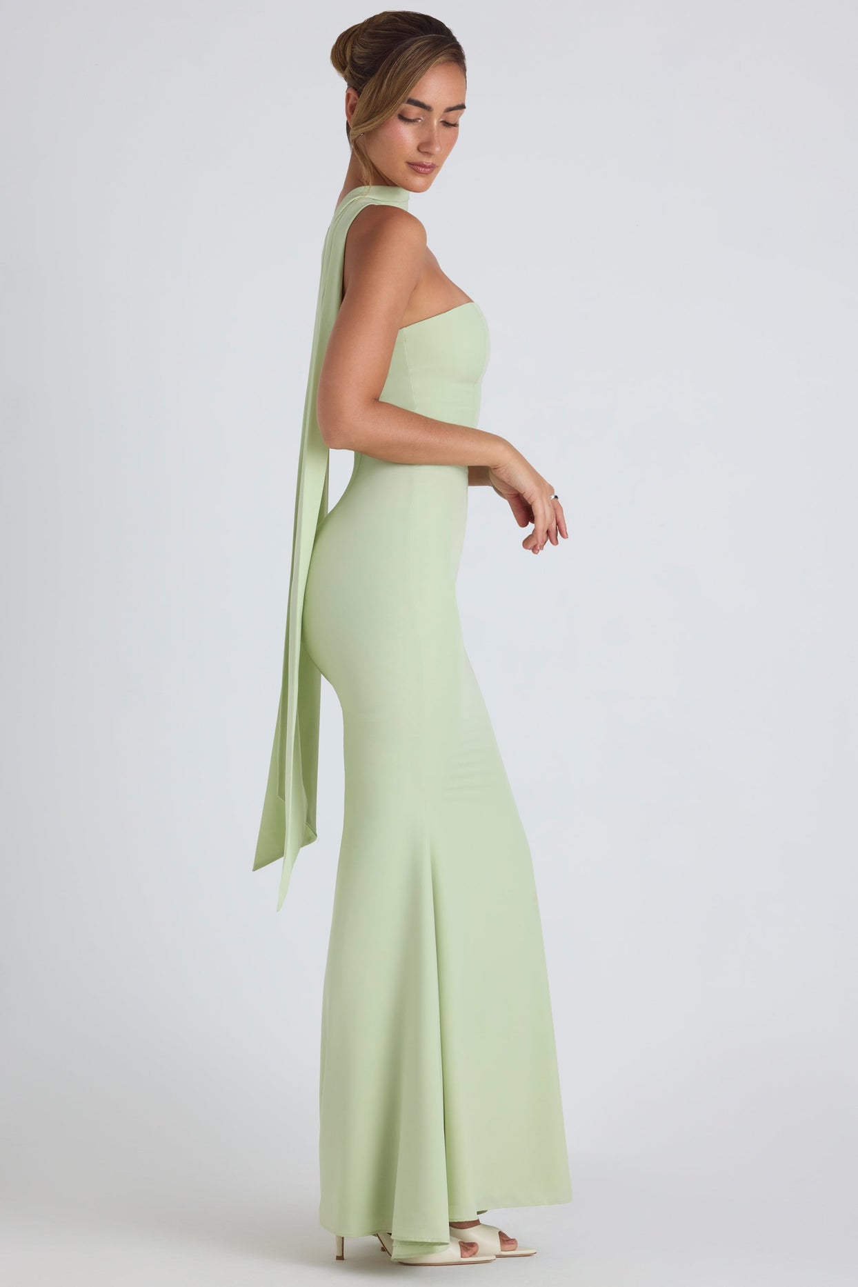 off shoulder scarf dress Luxury Off Shoulder Cape Sleeve Evening Dress with Scarf SS639
