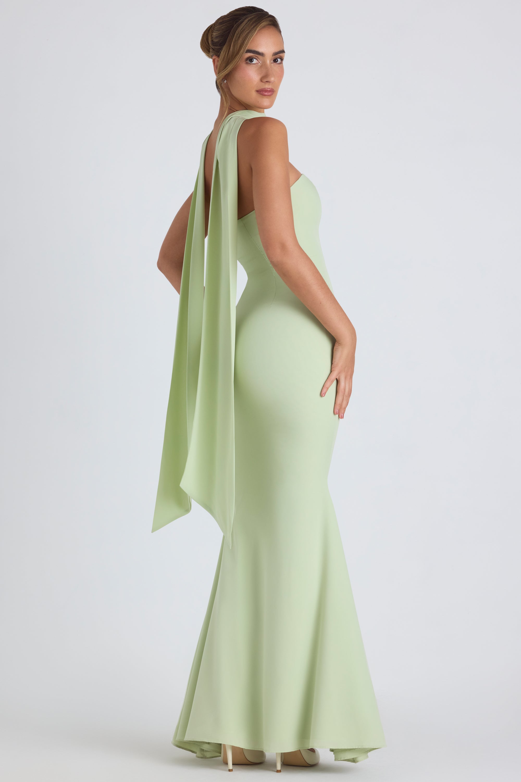 what colour scarf goes with green dress Maha Green Maxi Dress