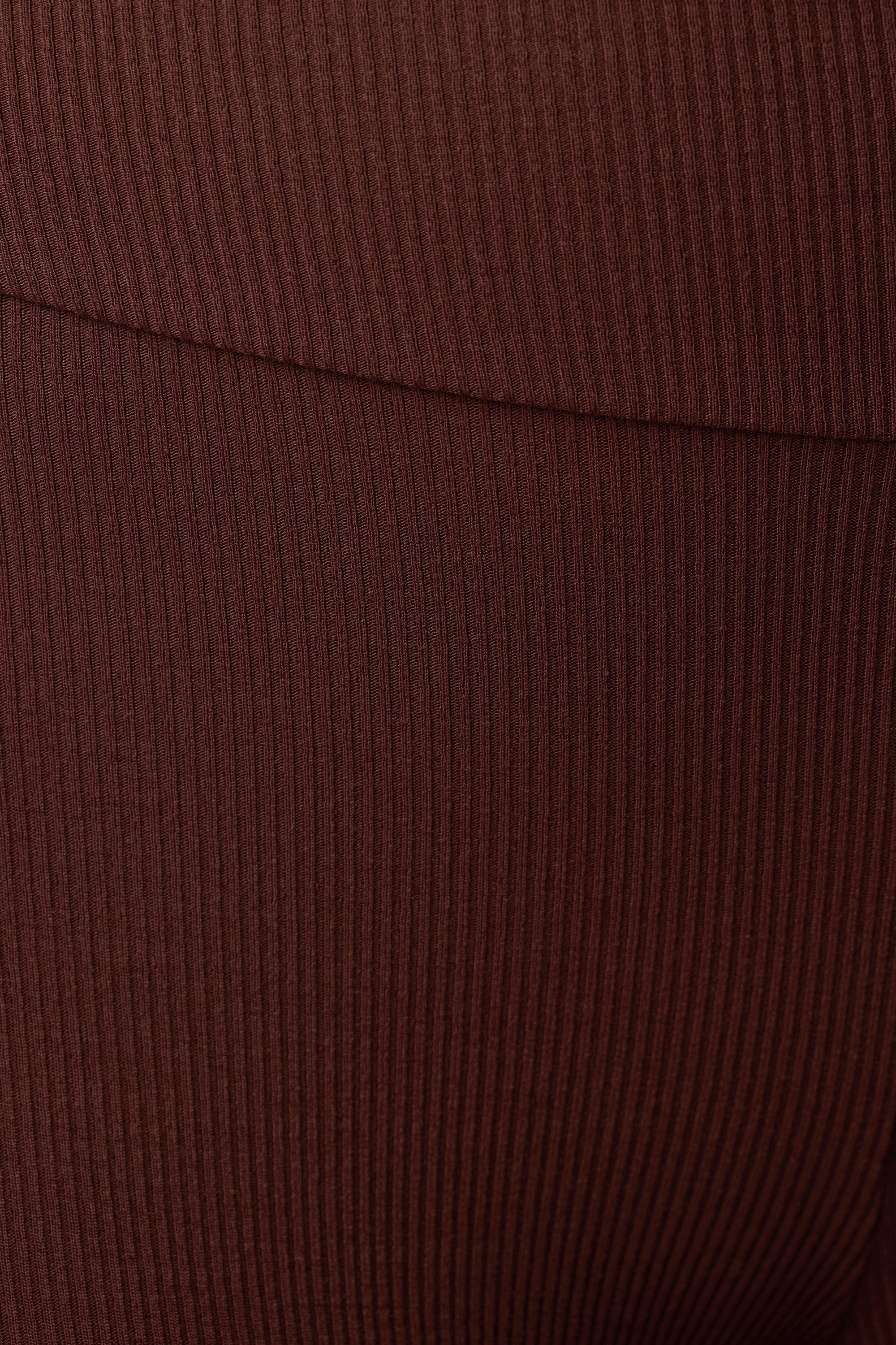 Ribbed Modal High Waist Leggings in Espresso
