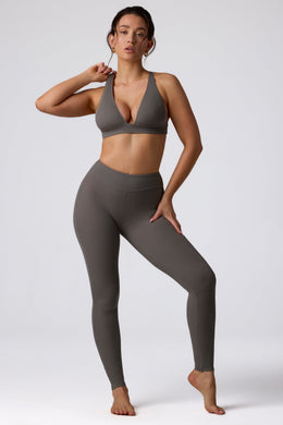 Tall Ribbed Modal High Waist Leggings in Grey