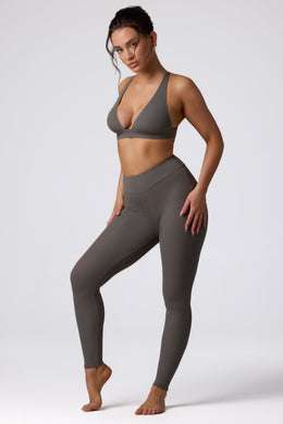 Tall Ribbed Modal High Waist Leggings in Grey