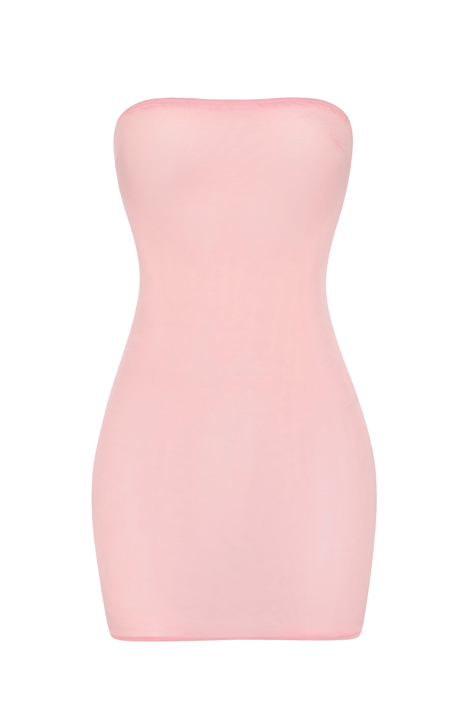 Soft Mesh Mini Slip Dress in Pink