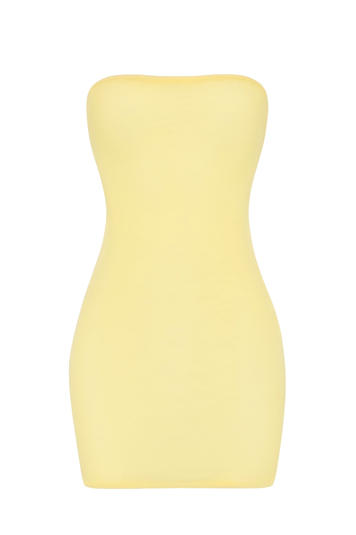Soft Mesh Mini Slip Dress in Yellow