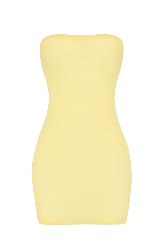 Soft Mesh Mini Slip Dress in Yellow