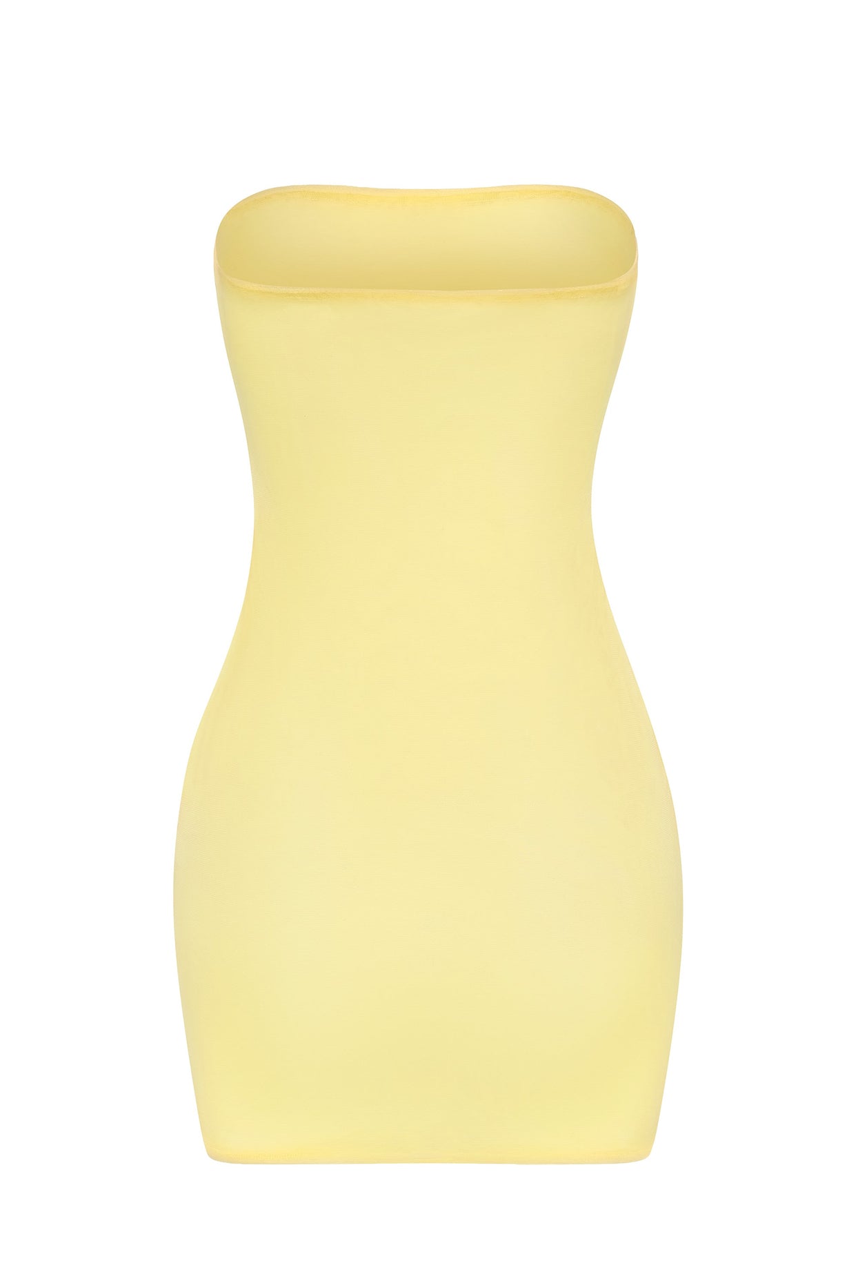 Soft Mesh Mini Slip Dress in Yellow