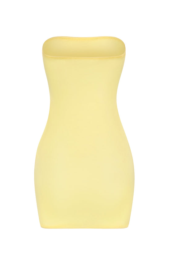 Soft Mesh Mini Slip Dress in Yellow