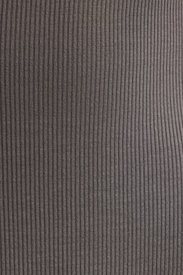 Ribbed Modal Long Sleeve Bodysuit in Grey