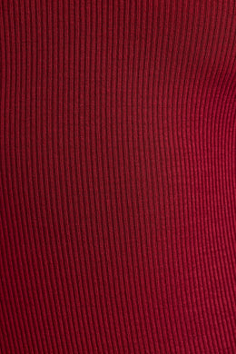 Ribbed Modal Long Sleeve Bodysuit in Maroon