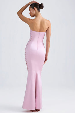 Lace-Up Corset Gown in Light Pink