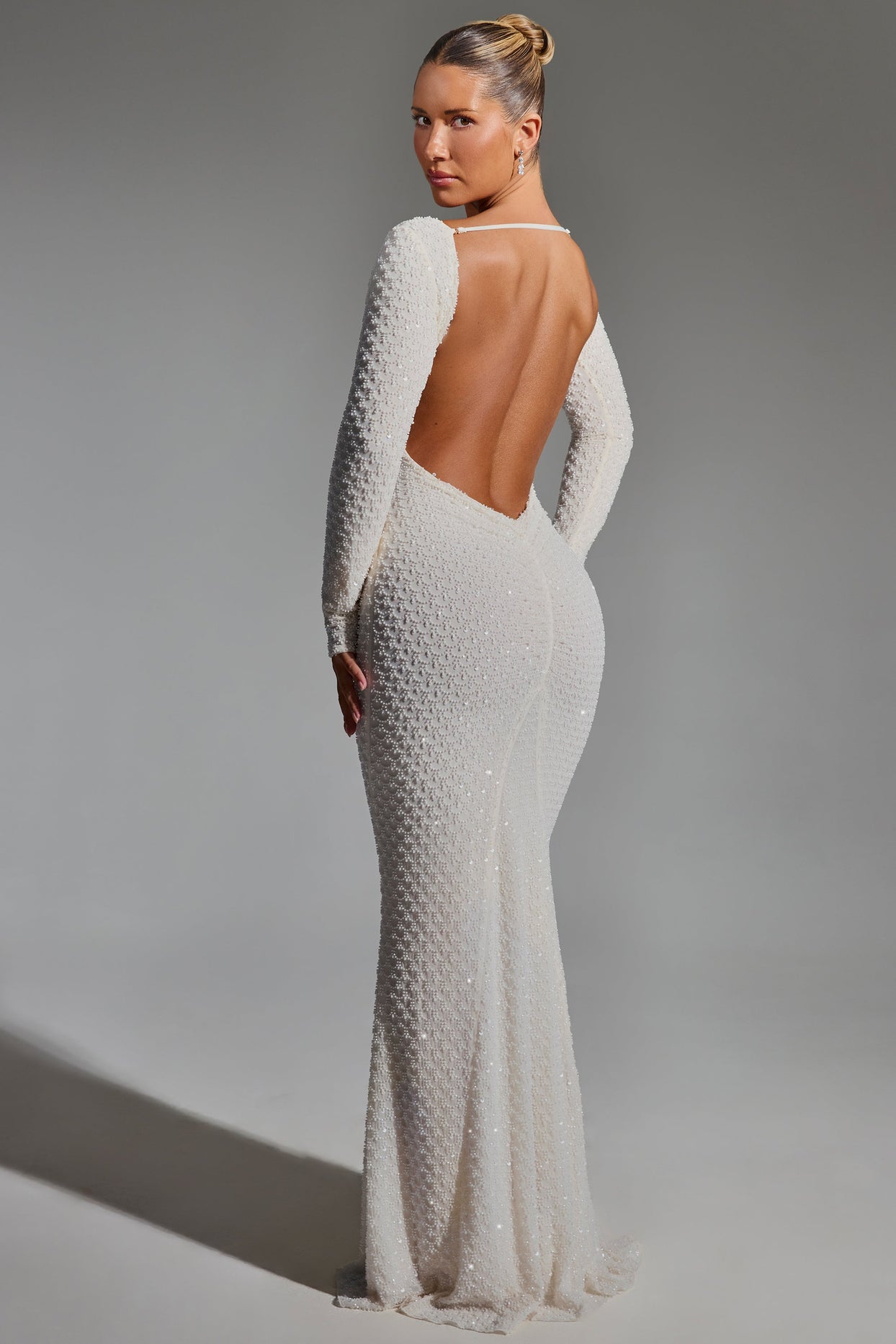 Velvet Maxi Long Sleeve White Velvet Dress Vienna Embellished Long Sleeve Backless Maxi Dress In White Velvet Maxi Long Sleeve White Velvet Dress Vienna Embellished Long Sleeve Backless Maxi Dress In White