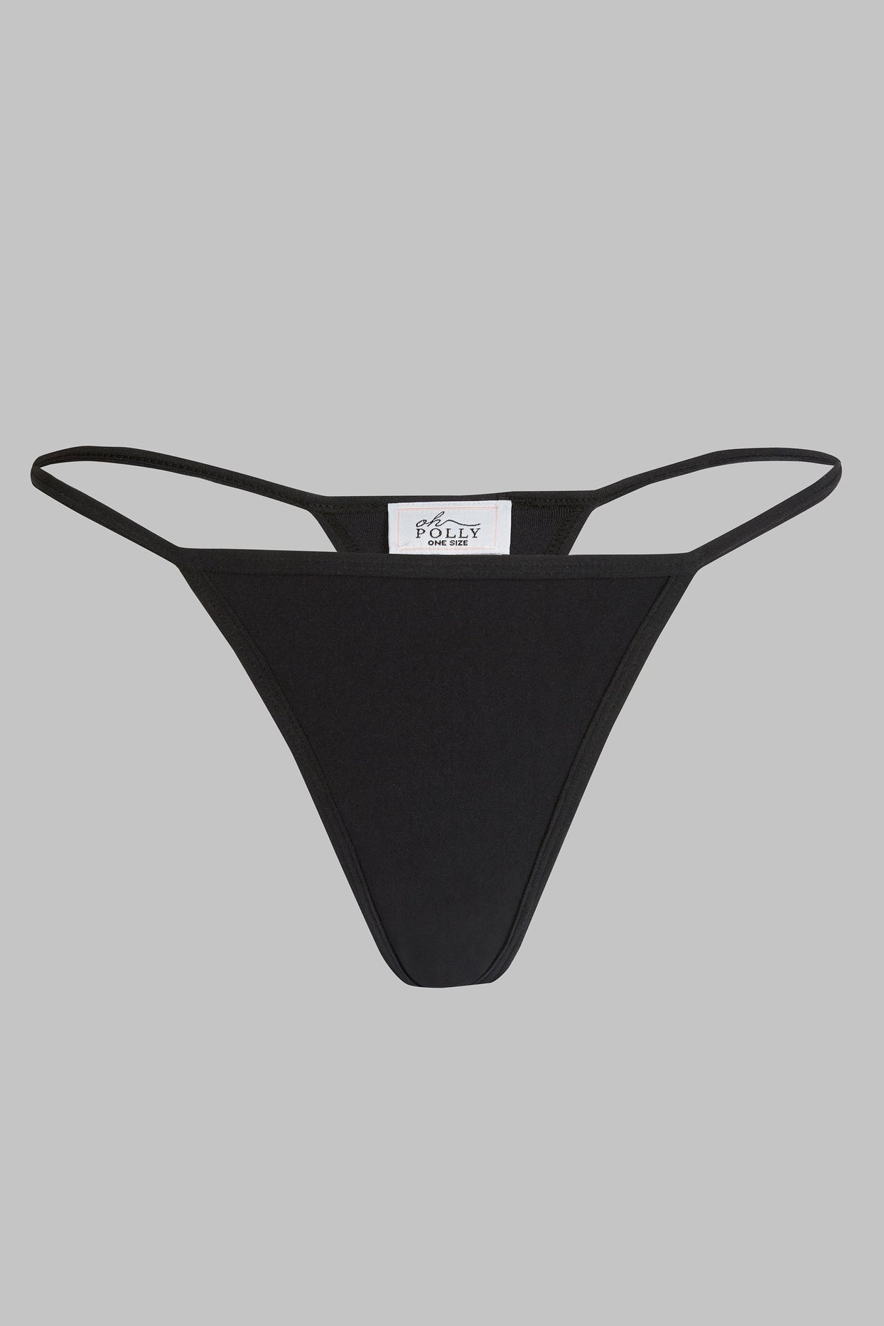 Mid-Rise Seamless Thong in Black