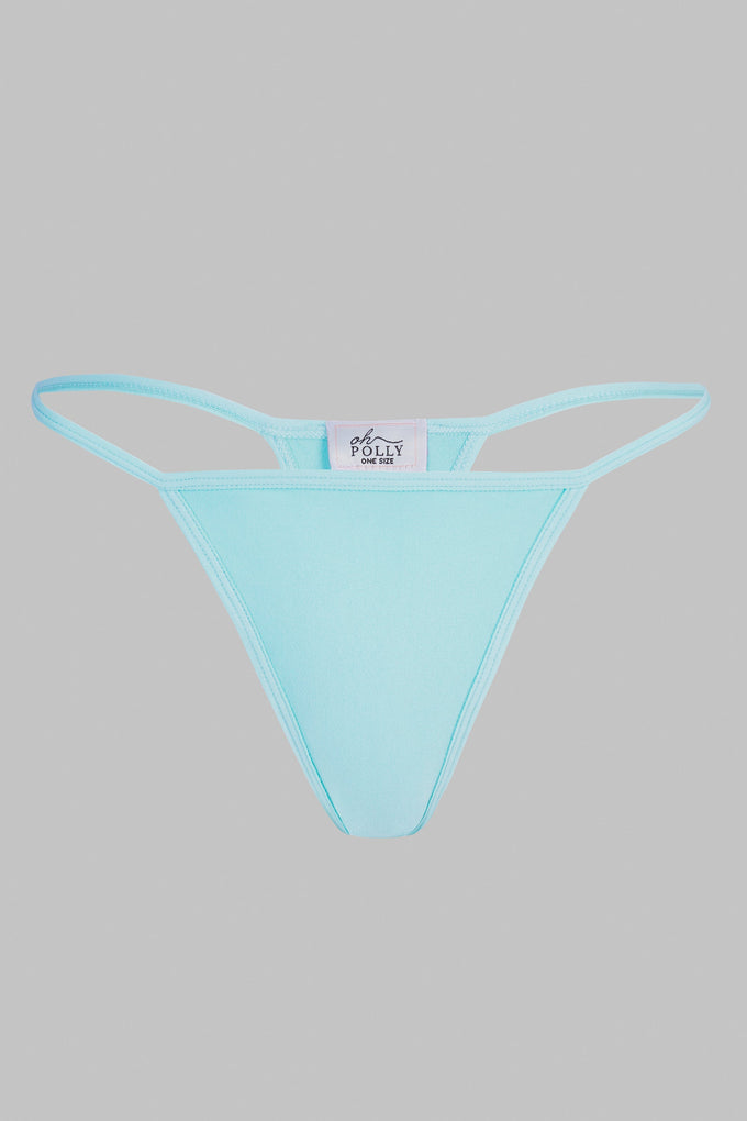 Mid-Rise Seamless Thong in Ice Blue