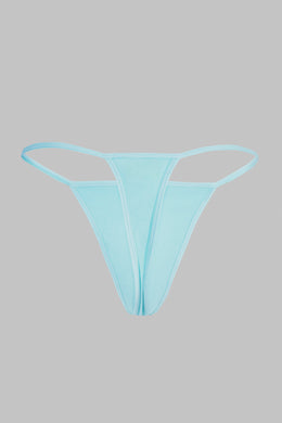 Mid-Rise Seamless Thong in Ice Blue