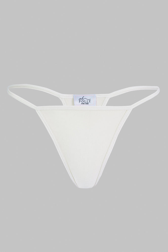 Mid-Rise Seamless Thong in Ivory