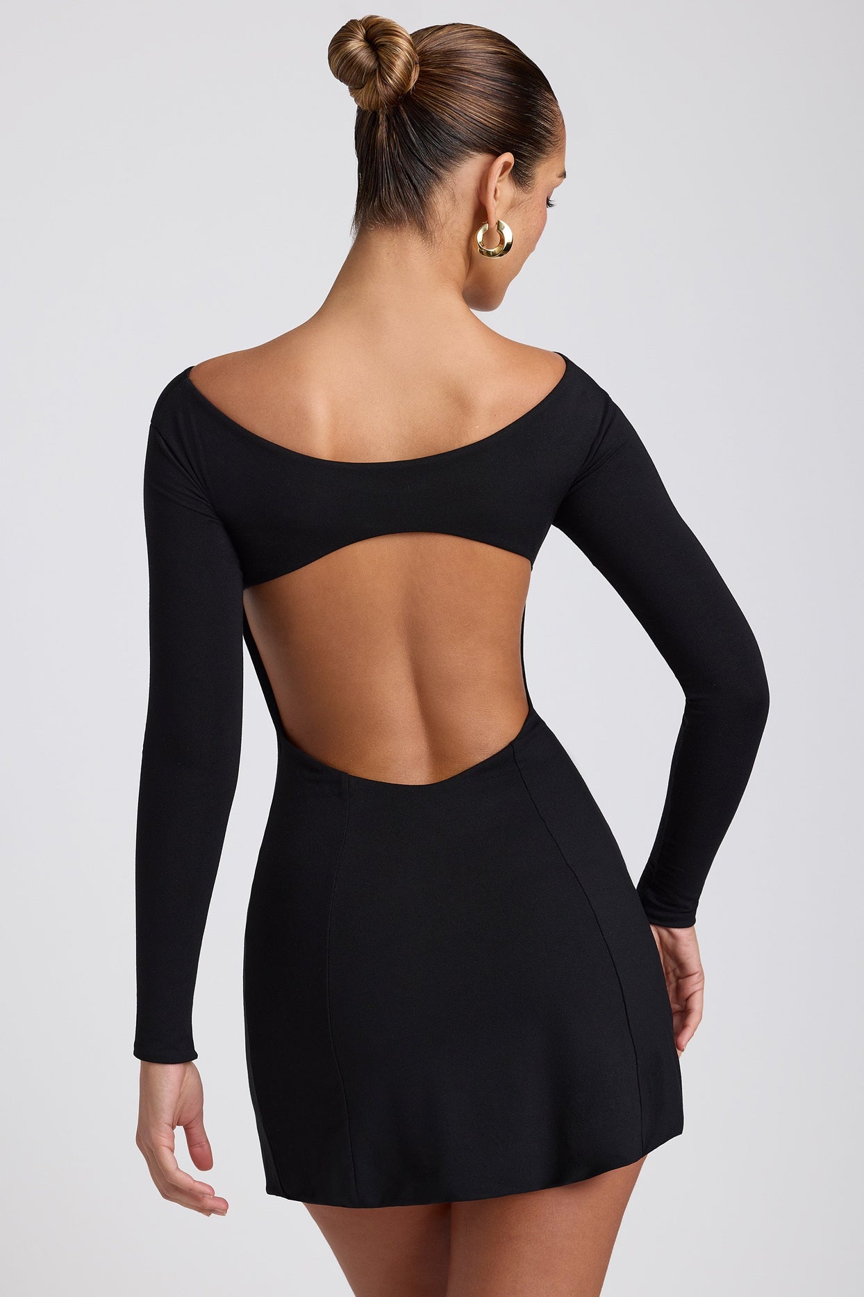Sarla Twist-Front Long-Sleeve Mini Dress in Black | Oh Polly Sarla Twist-Front Long-Sleeve Mini Dress in Black | Oh Polly