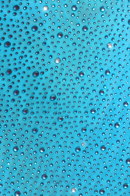 Embellished Square-Neck Top in Aqua Blue