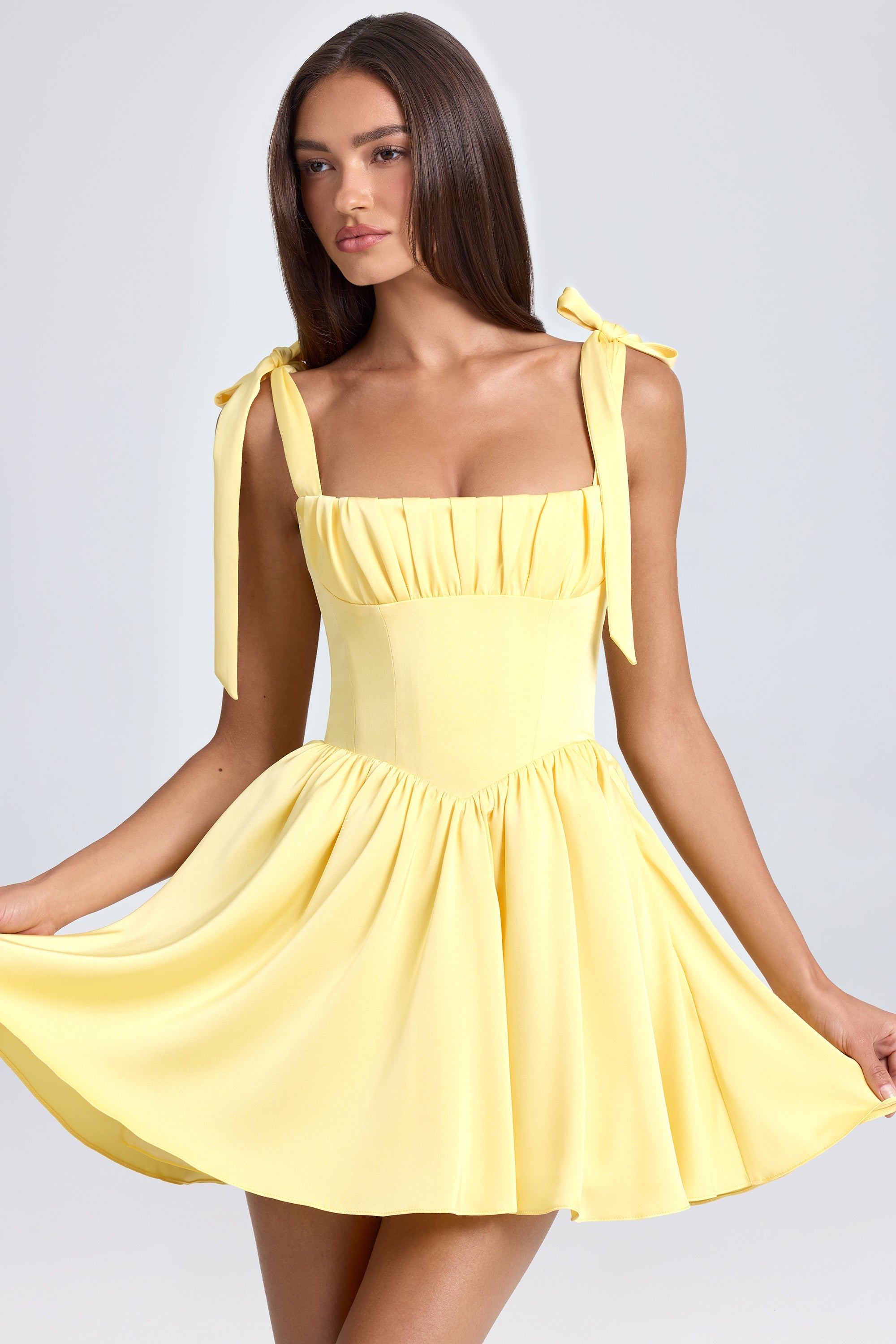 Lemon yellow mini dress sales