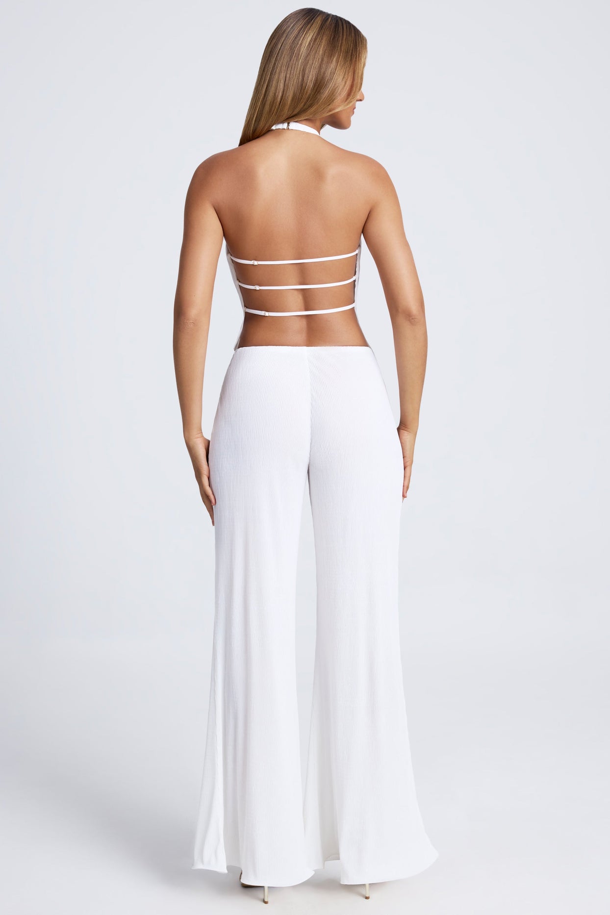 Tall High-Waist Wide-Leg Trousers in White