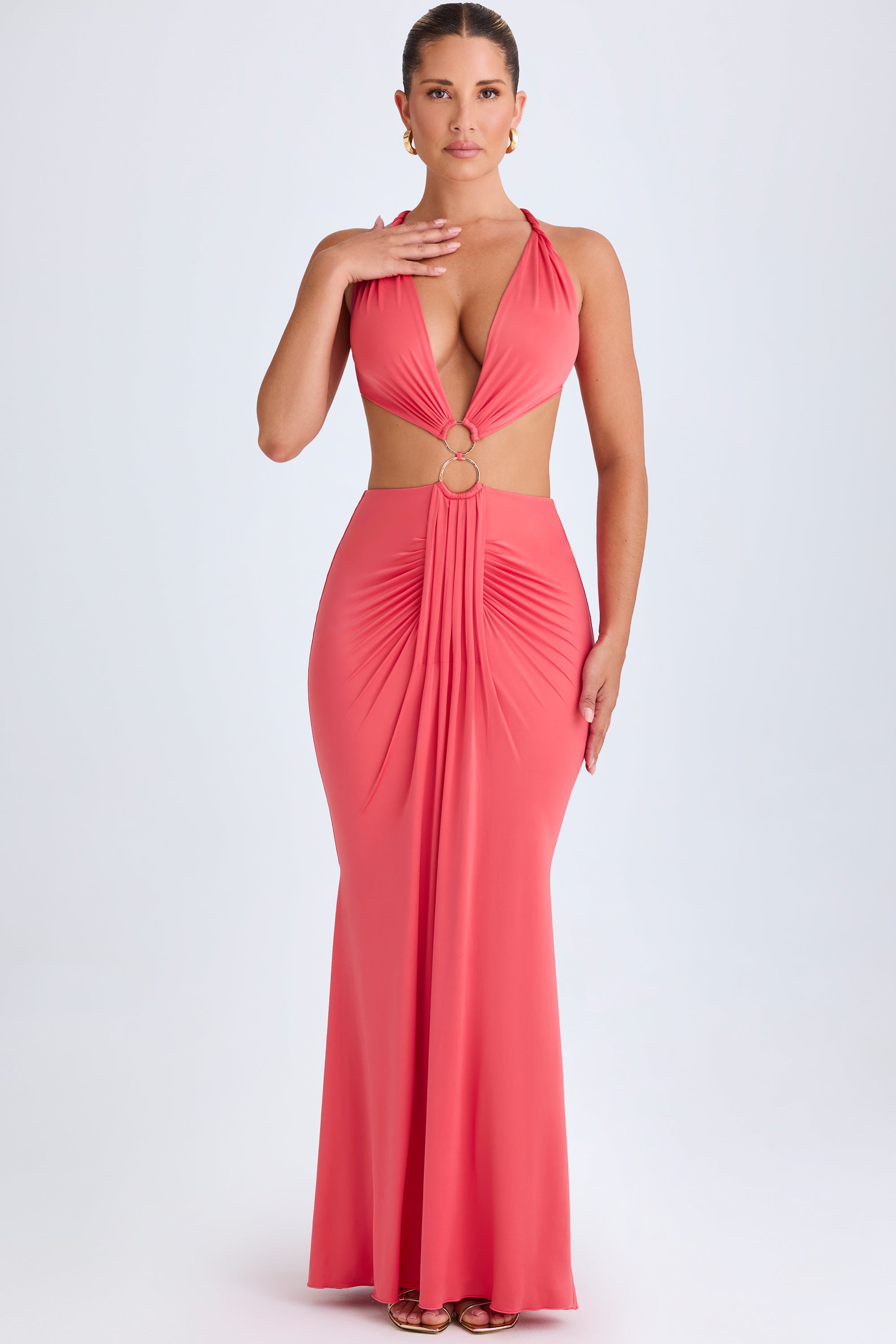 Maxi dress coral sale