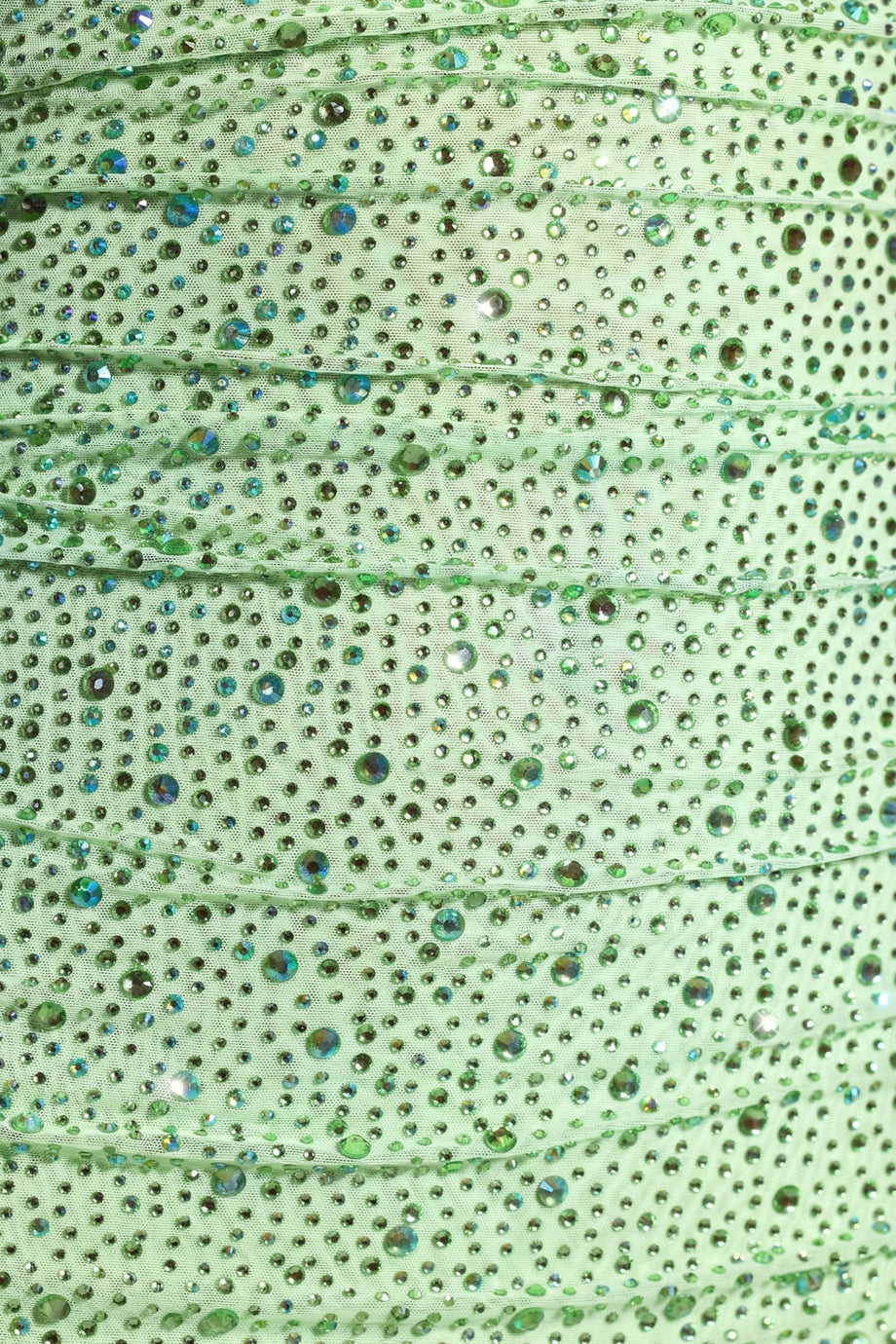 Embellished Draped Cowl-Neck Mini Dress in Pistachio