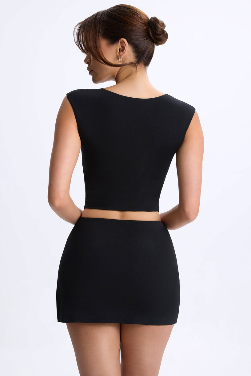 Modal Mid-Rise Micro Mini Skirt in Black - 2