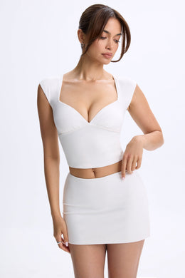 Mid-Rise Micro Mini Skirt in White
