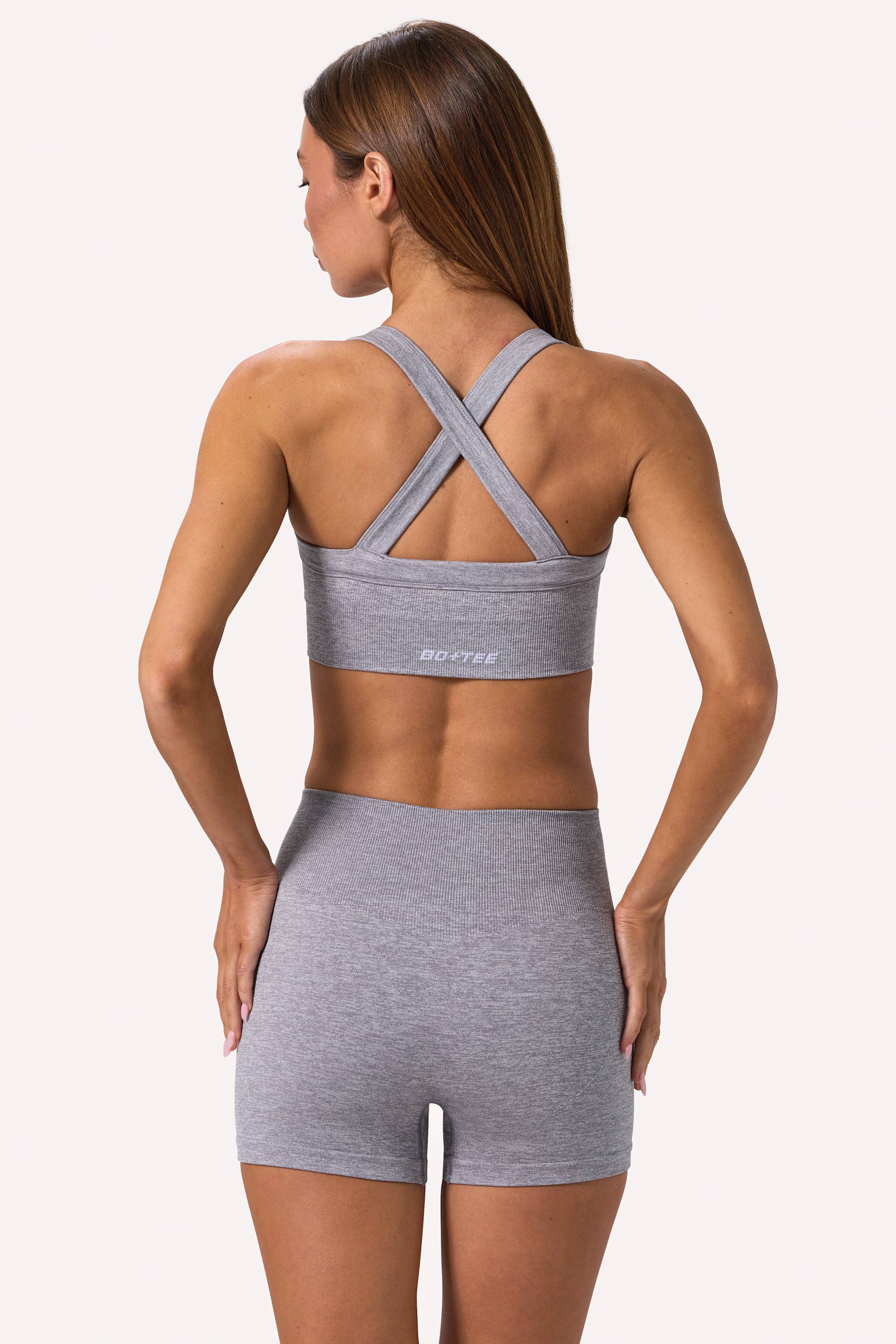 Super Sculpt Seamless Mini Shorts in Grey Marl - 2