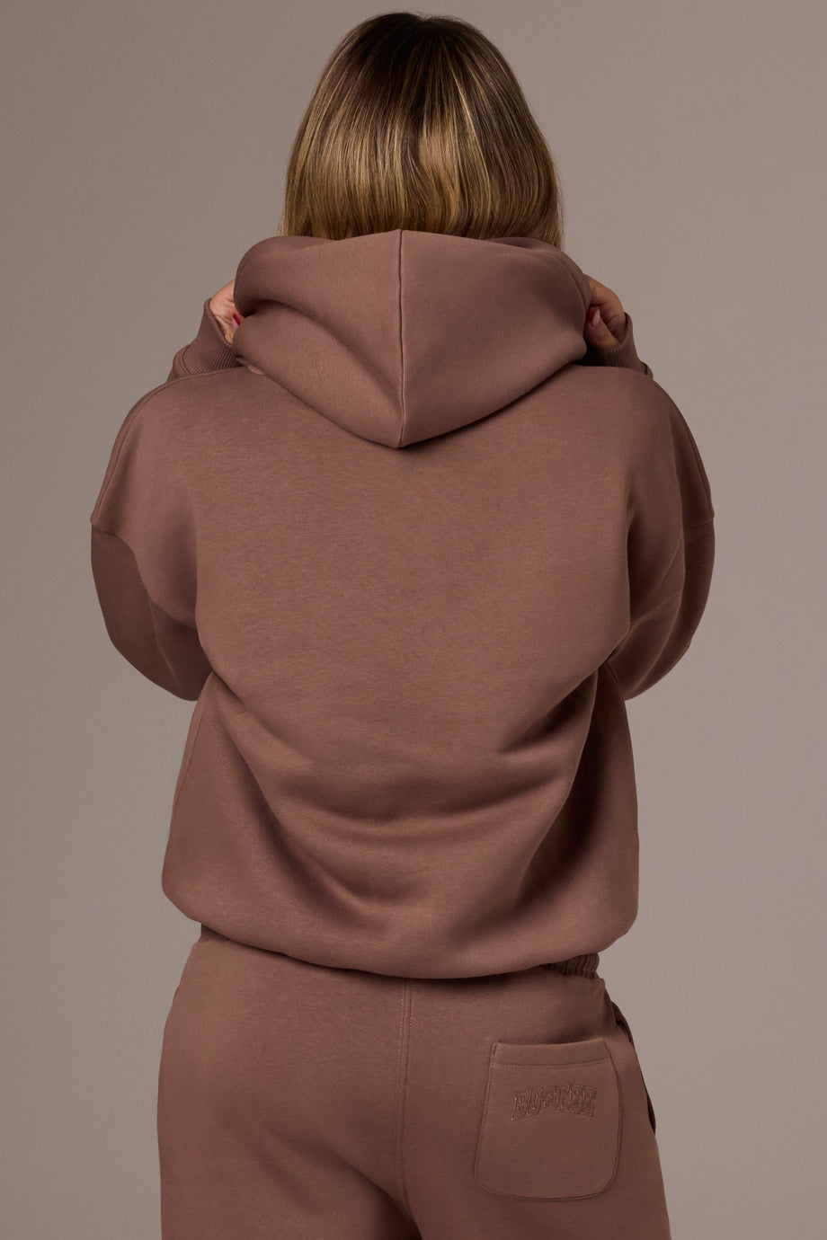 Embroidered Oversized Hoodie in Cocoa