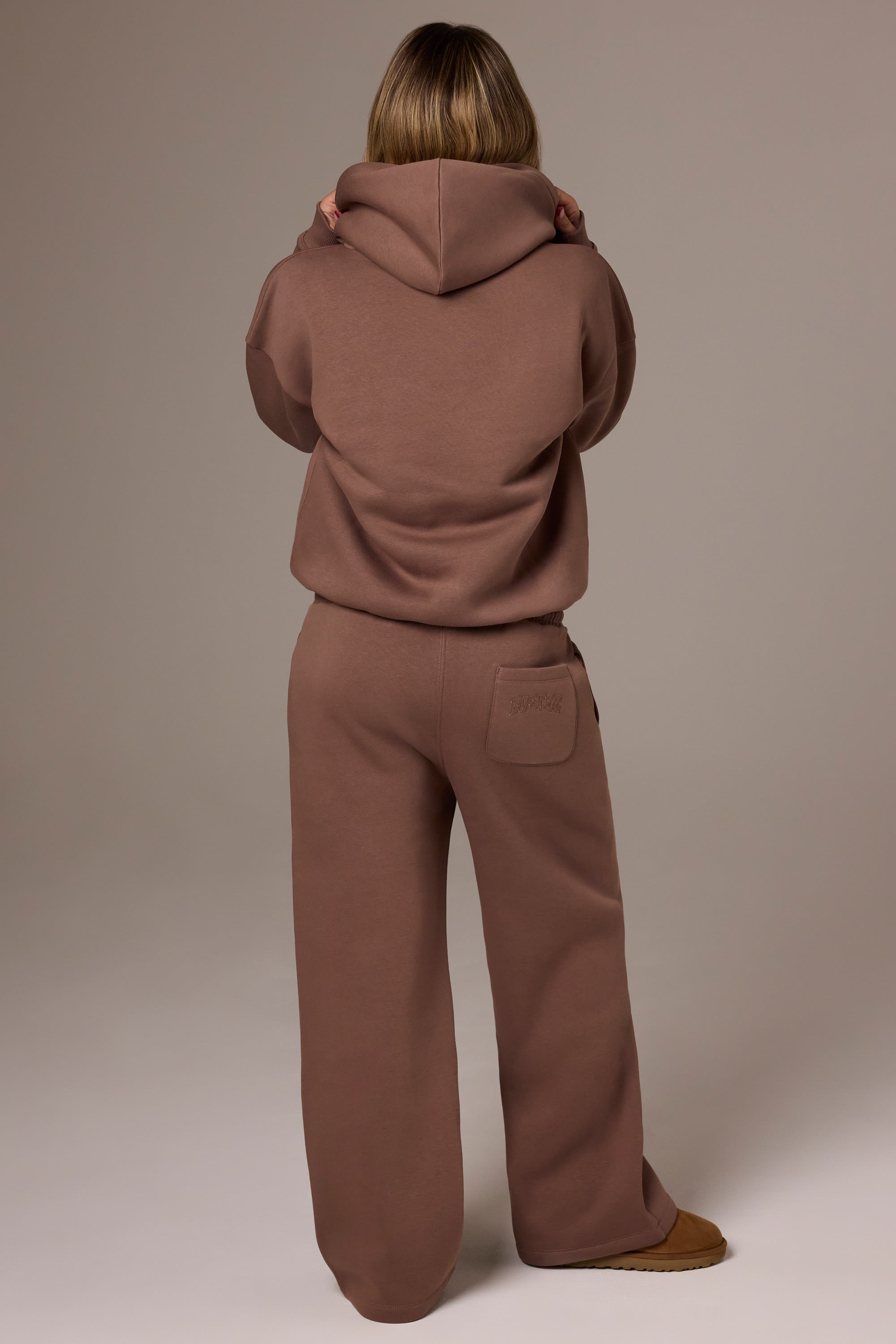 Brushed Jersey Wide-Leg Joggers in Cocoa | Bo+Tee – Oh Polly AE