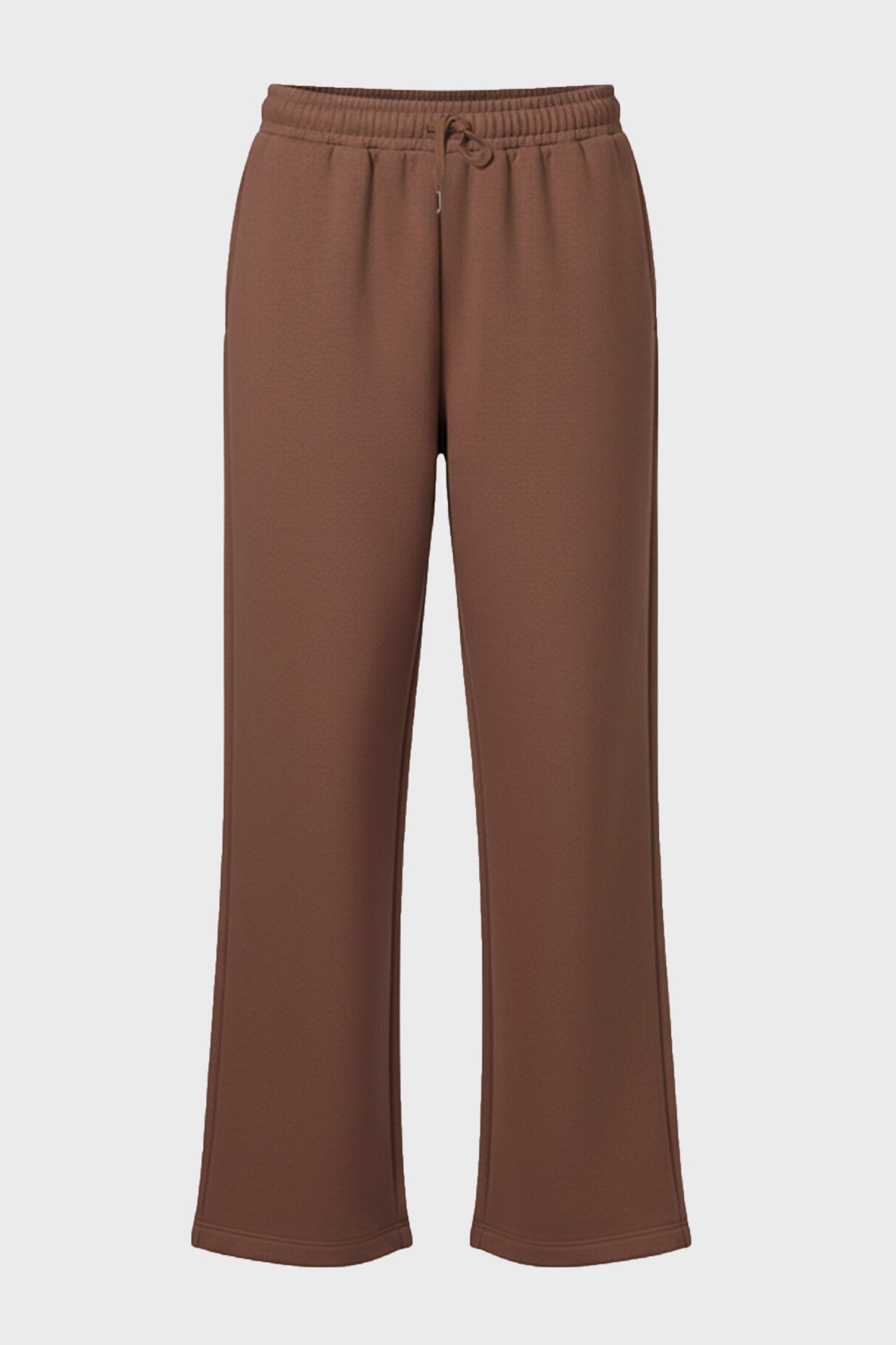 Brushed Jersey Wide-Leg Joggers in Cocoa