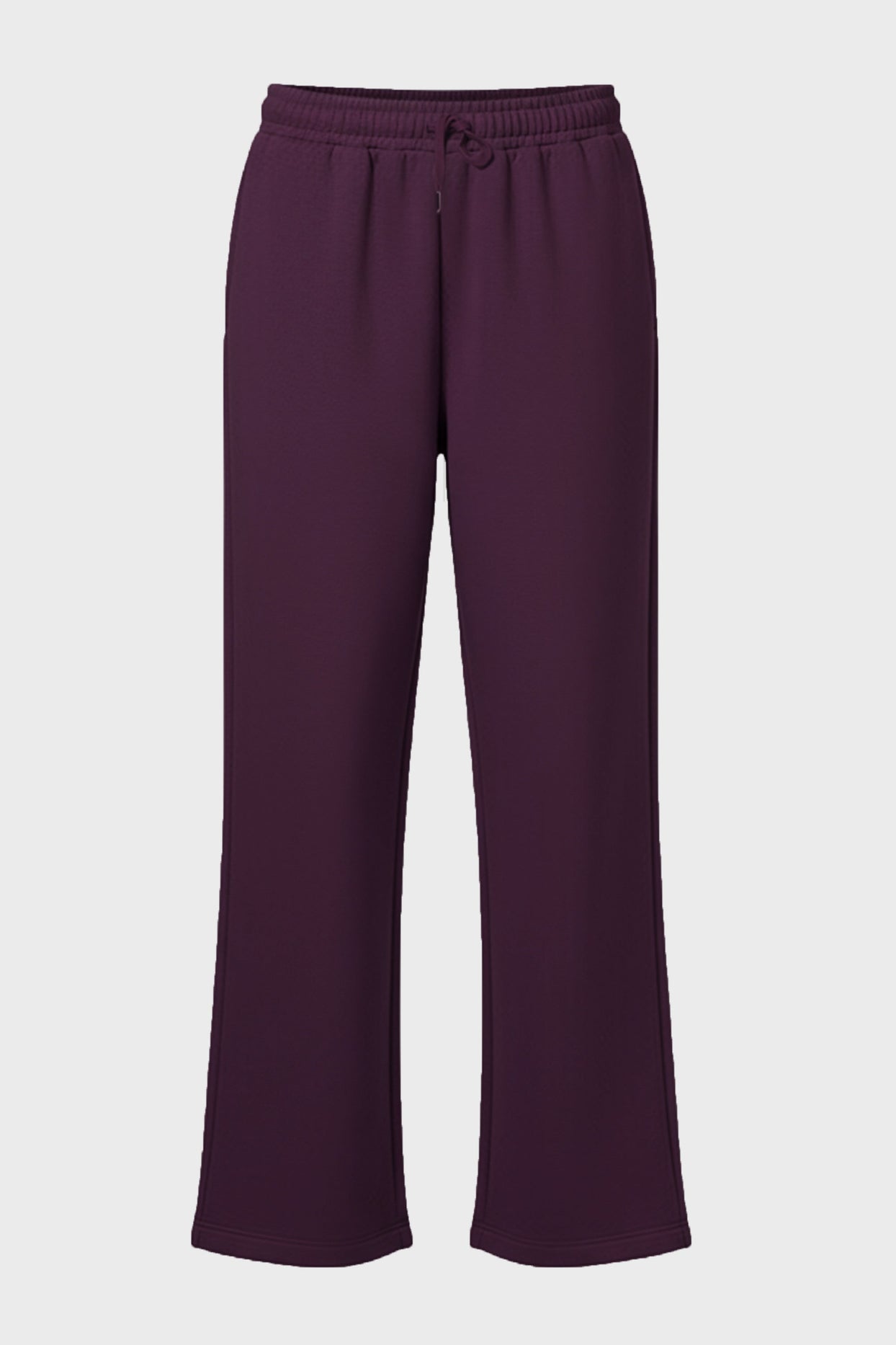 Brushed Jersey Wide-Leg Joggers in Plum