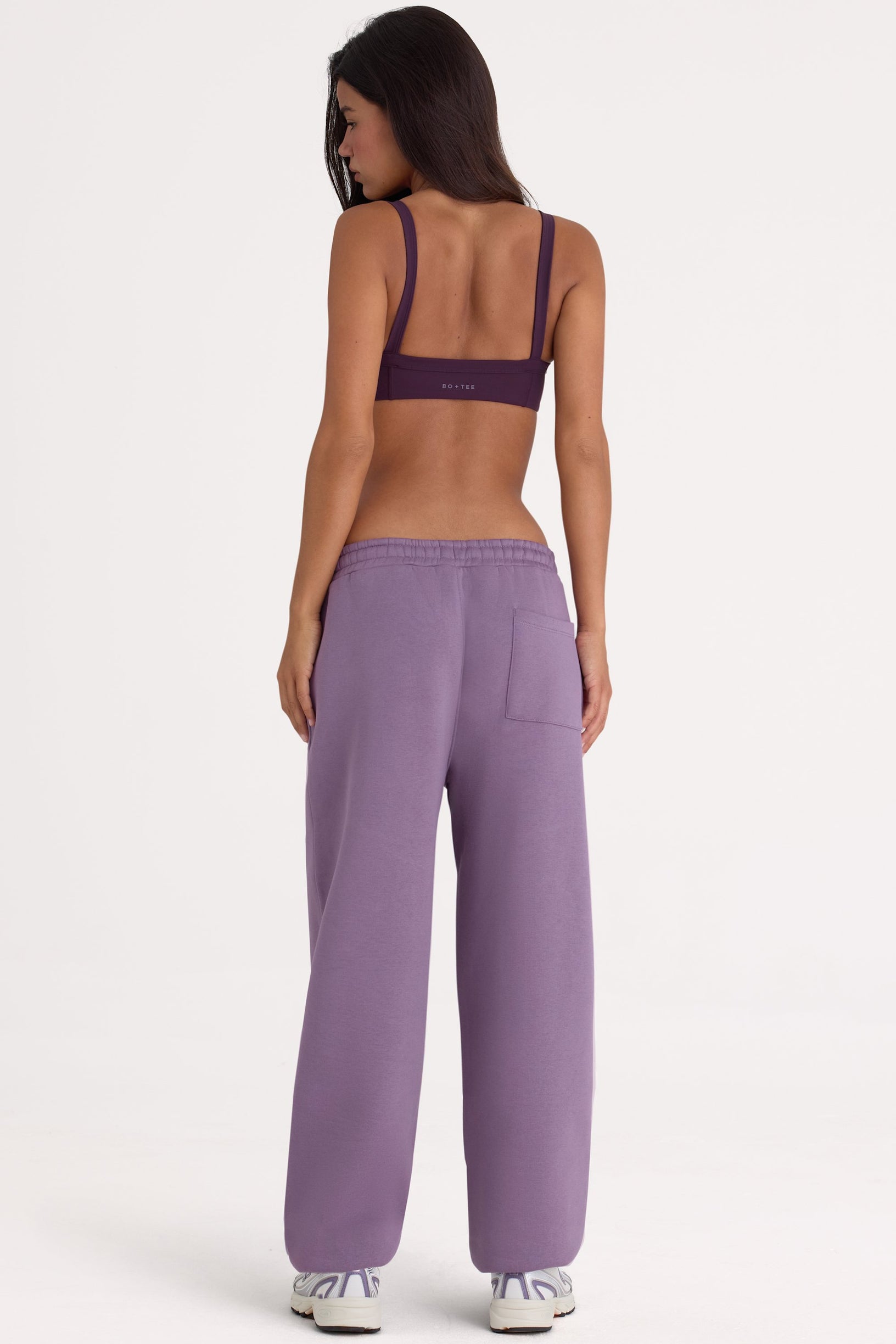 Brushed Jersey Mid-Rise Relaxed Joggers in Dusk - 2