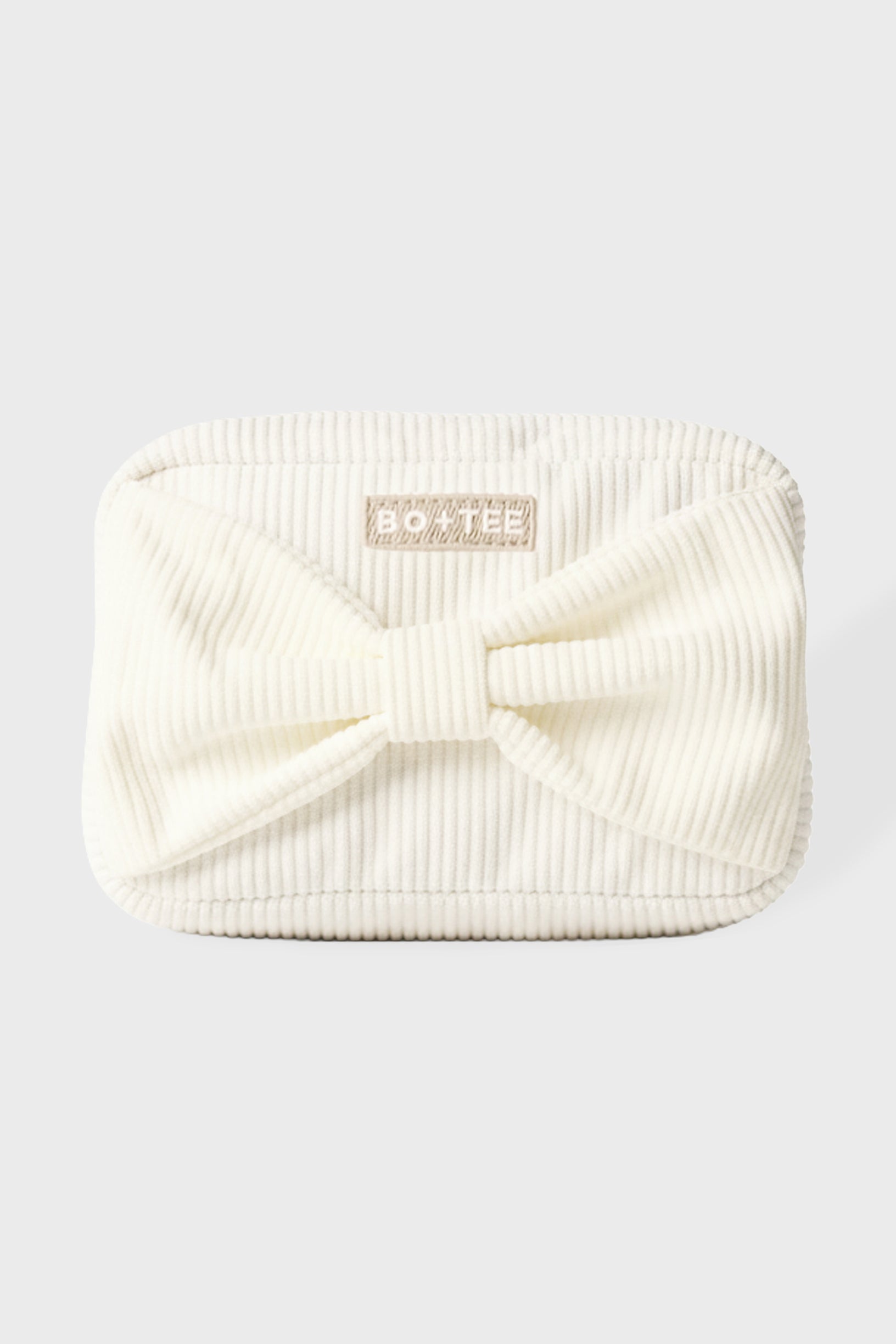 Corduroy Bow Makeup Bag in Coconut - 1