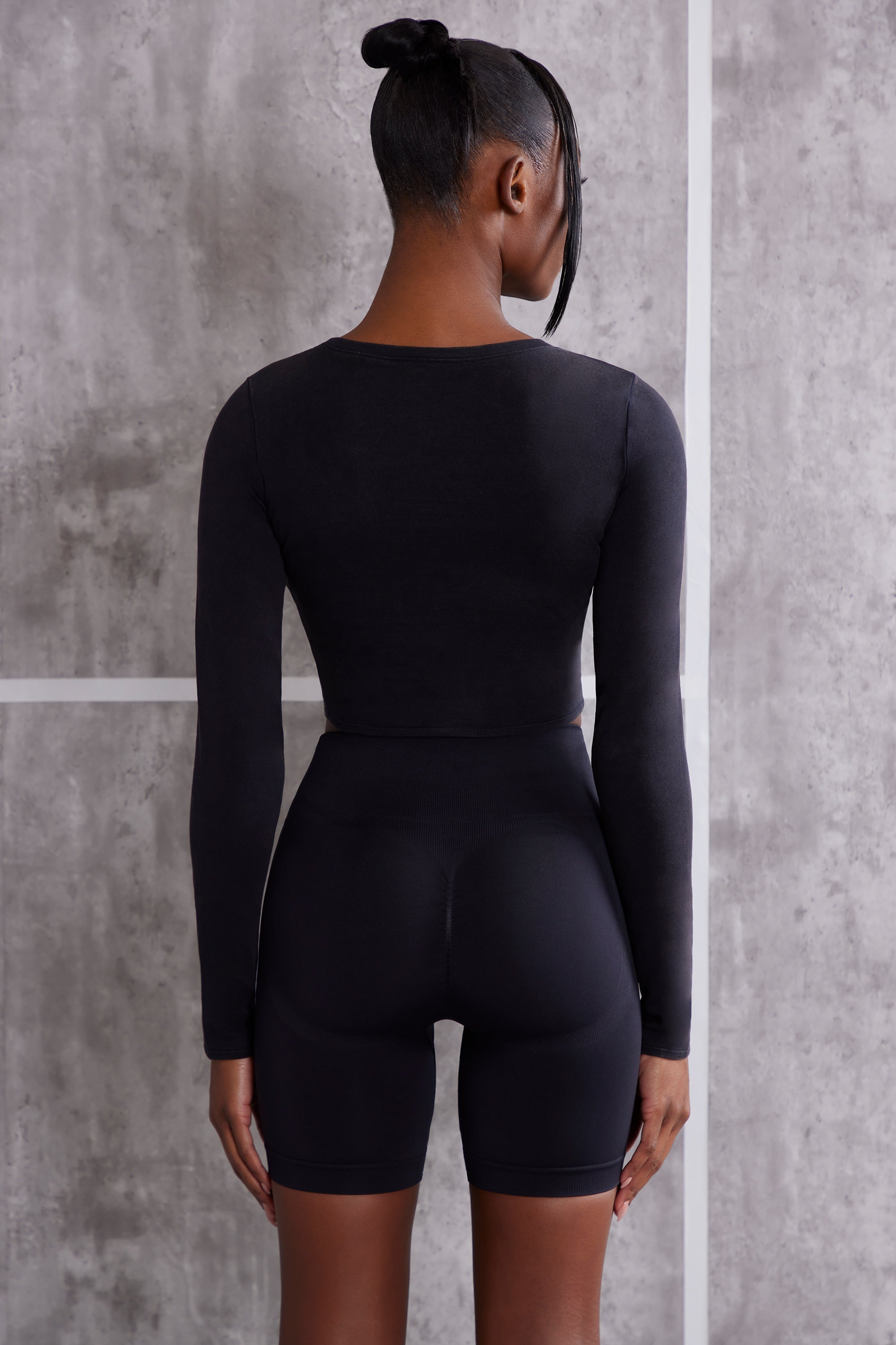 black long sleeve spandex top