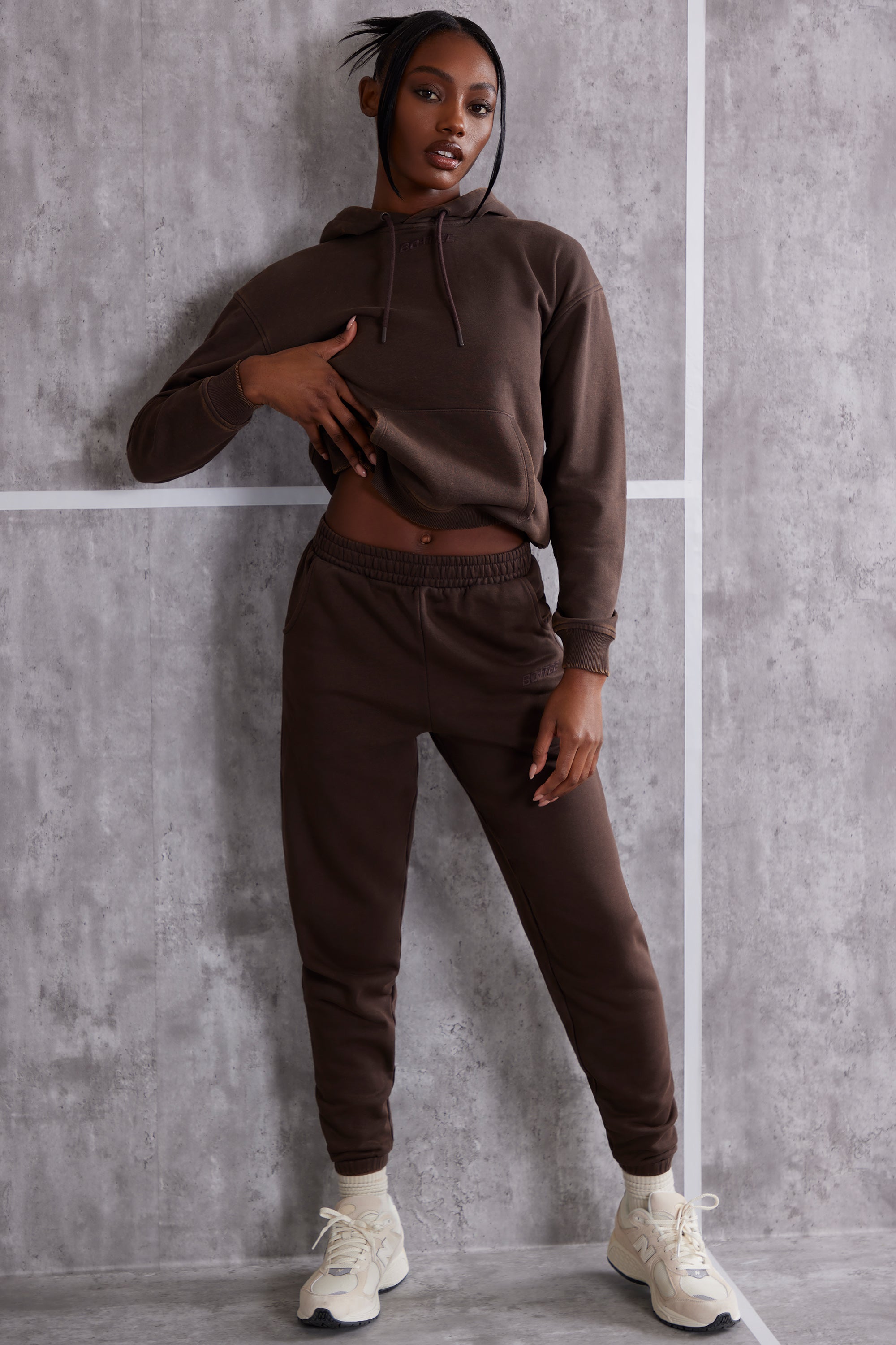 High waisted cuffed joggers shop