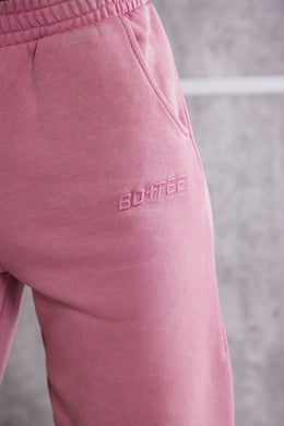 High Waist Cuffed Joggers in Rose