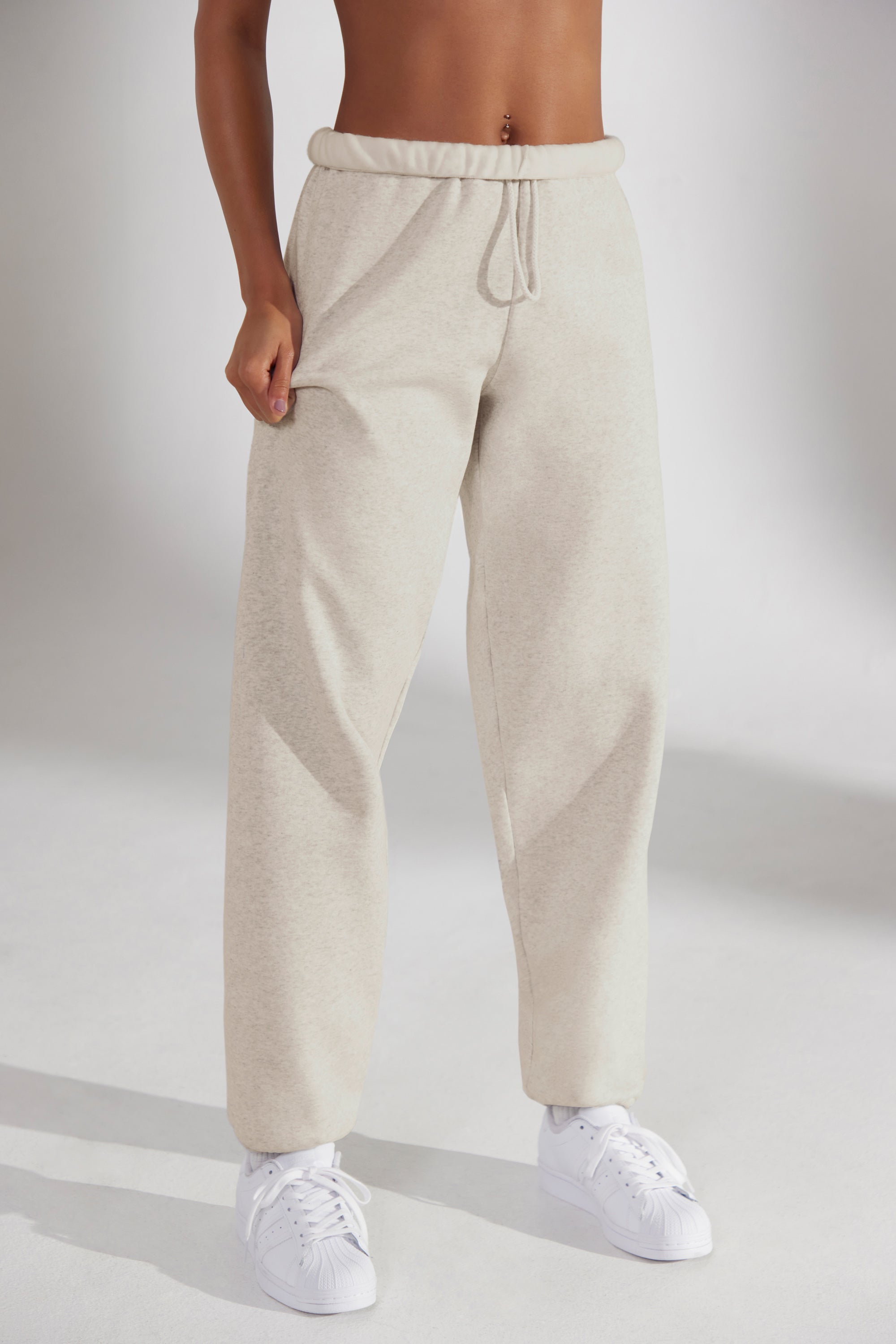 Prime Oversized Joggers in Heather Oat Oh Polly