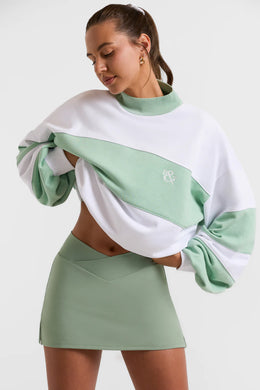 Oversized High Neck Sweatshirt in Mint Green