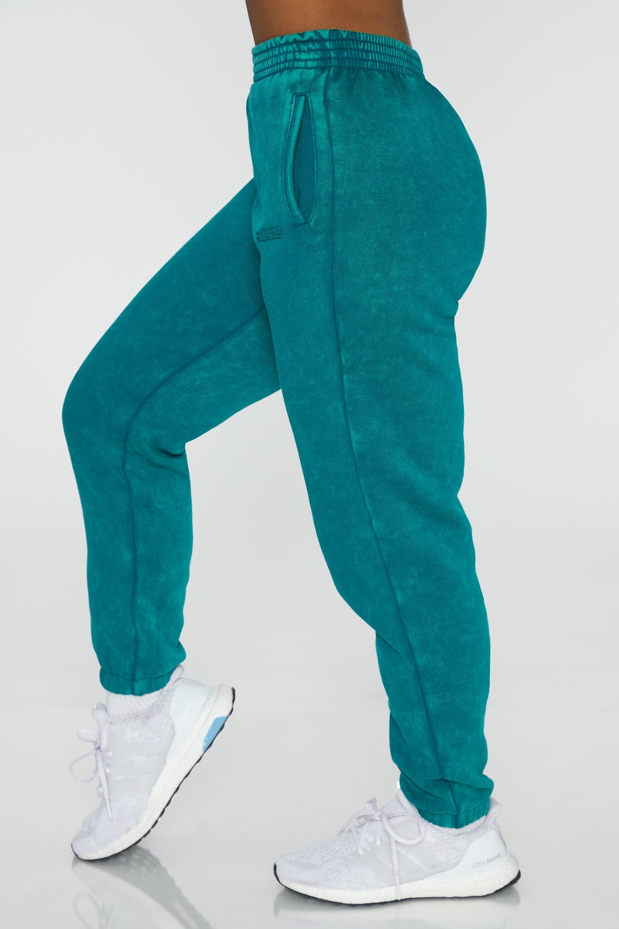 Full Length Cuffed Joggers in Teal