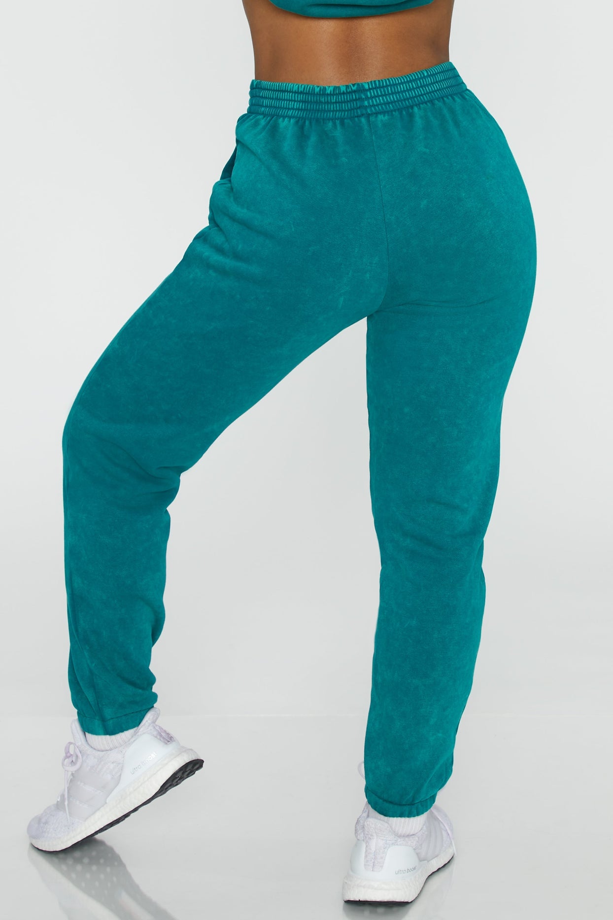 Full Length Cuffed Joggers in Teal