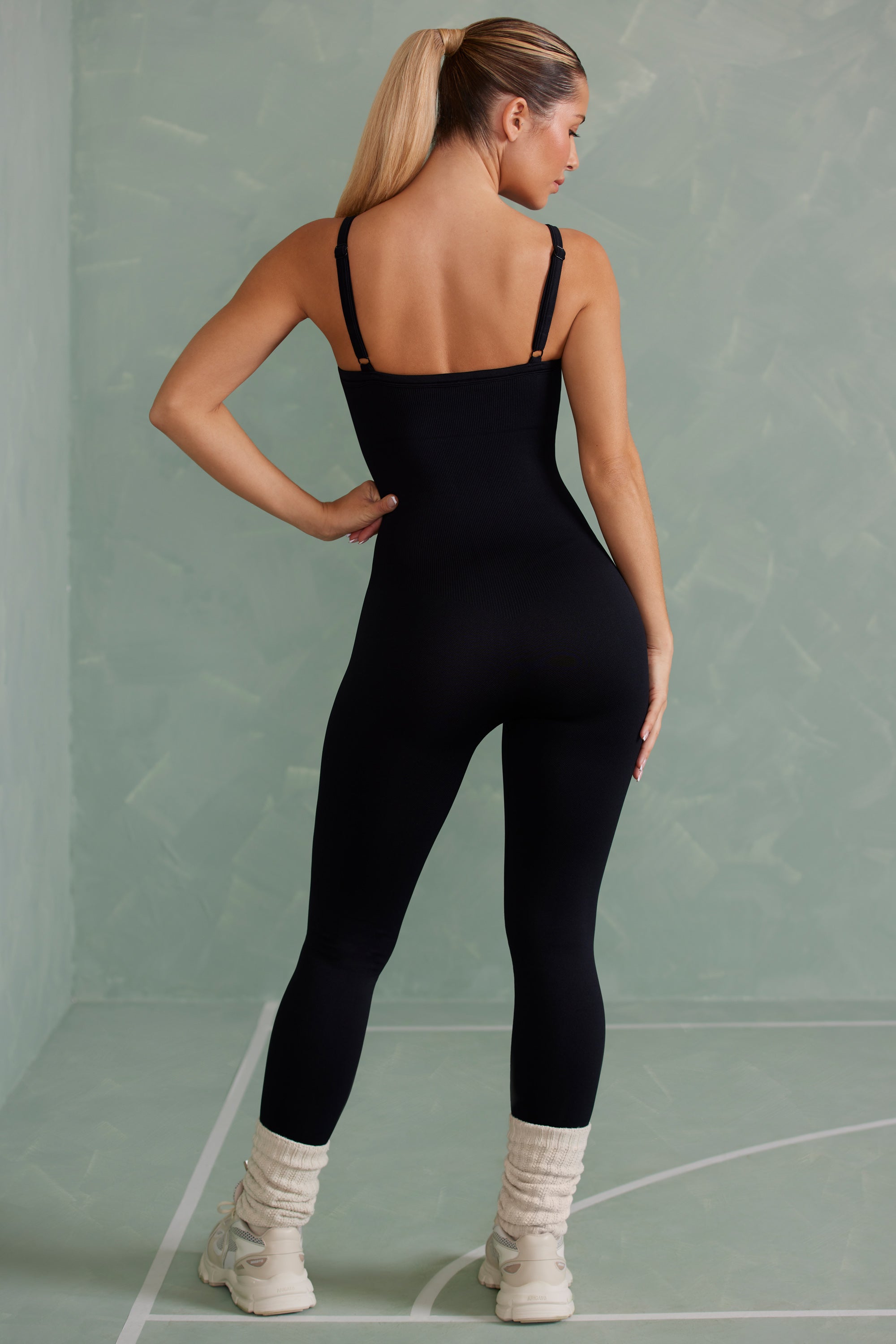 Super Sculpt Unitard in Onyx Black